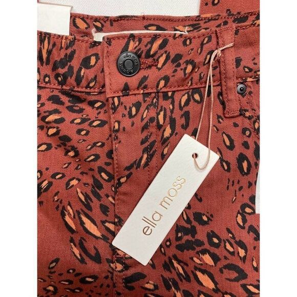 Ella‎ Moss Skinny Ankle Jeans Juniors' 26 Cheetah Animal-Print Stretch NEW - Picture 7 of 13